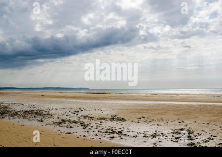 Strand an der "Côte Opale" in der Nähe von Calais, Pas-De-Calais, Frankreich. Parc Naturel Régional des Caps et Marais Opale Stockfoto