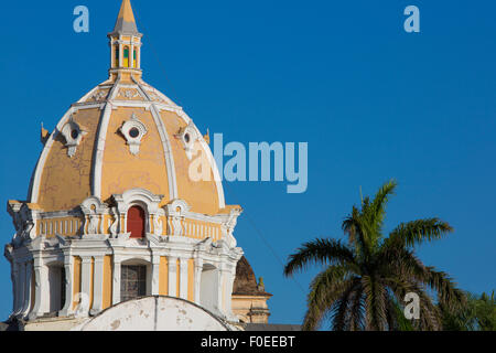 Kirche San Pedro Claver Kuppel (1603), Cartagena de Indias, Bolivar Abteilung,, Kolumbien, Südamerika. Stockfoto