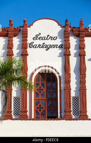 Altes Theater in der historischen Stadt Cartagena, Kolumbien 2014. Stockfoto