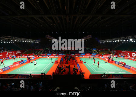 Istora Senayan Arena, Jakarta, Indonesien. 12. August 2015. Allgemeine Ansicht, 12. August 2015 - Badminton: TOTAL BWF Weltmeisterschaften 2015 Istora Senayan Arena, Jakarta, Indonesien. Bildnachweis: Shingo Ito/AFLO SPORT/Alamy Live-Nachrichten Stockfoto