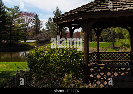 Ruhige Szene in einem vorstädtischen Park bekannt als Greenfield in der Nähe von Lancaster, PA. Stockfoto