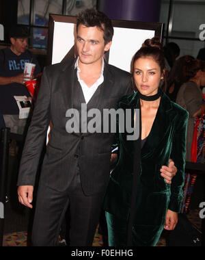 New York, New York, USA. 13. August 2015. Schauspieler RUPERT FRIEND und HANNAH WARE besuchen die New Yorker Premiere von "Hitman Agent 47" AMC Empire Theater statt. Bildnachweis: Nancy Kaszerman/ZUMA Draht/Alamy Live-Nachrichten Stockfoto