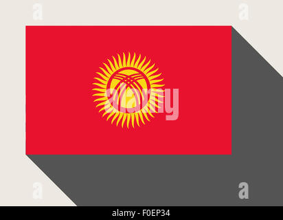 Kirgisistan-Flagge in flachen Web-Design-Stil. Stockfoto