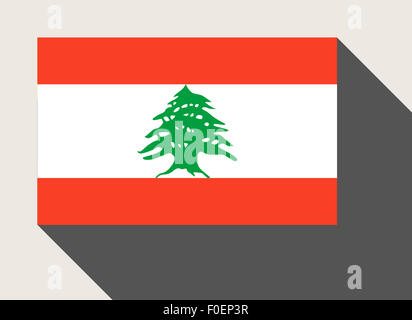 Libanon-Flagge in flachen Web-Design-Stil. Stockfoto