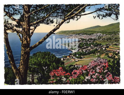 Geographie / Reisen, Italien, San Remo, Blick aus dem Osten, Ansichtskarte, postmarked 50er Jahre, Additional-Rights-Clearences-not available Stockfoto