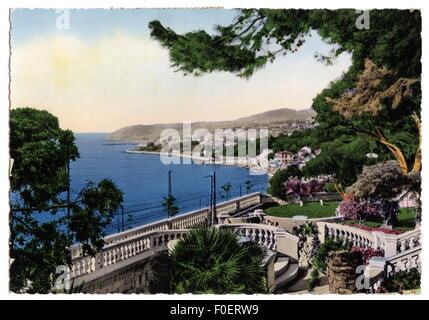 Geographie / Reisen, Italien, San Remo, Blick aus dem Osten, Ansichtskarte, postmarked 1955, Additional-Rights-Clearences-not available Stockfoto