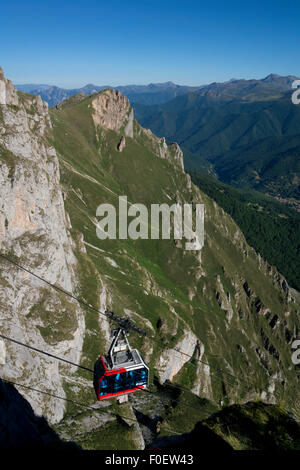 Seilbahn am Fuente De in der Nähe von Potes in Picos de Europa, Asturien, Nordspanien Stockfoto