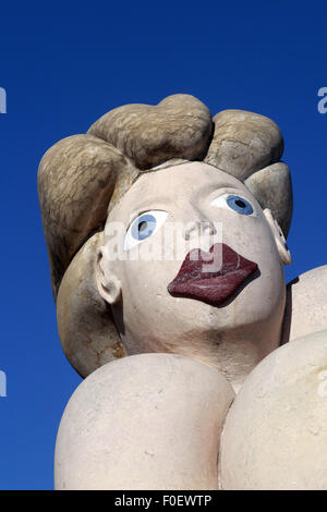 Skulptur 'La Madone du quartier Haut' oder 'La Mamma' von Richard Di Rosa in Sete, Languedoc-Roussillon, Frankreich Stockfoto