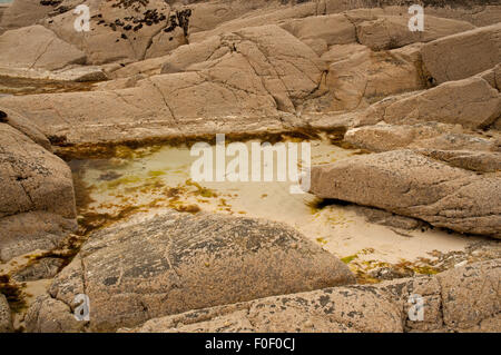 Rockpool Achmelvich Beach Stockfoto