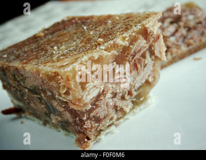 Sülze Kalbfleisch - Aufschnitt Gericht aus Kalbfleisch, manchmal Schweinefleisch, Lager, Zwiebeln und Gewürzen wie allspice.traditional Gericht für Chris Stockfoto