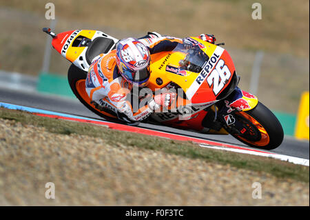 Grand Prix der Tschechischen Republik 2015, Moto GP, Ausbildung, Dani Pedrosa aus Spanien, Tschechien, 14 August, Brno, Tschechische Republik. (Foto/Vaclav Salek CTK) Stockfoto