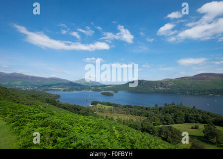 Die Ansicht des Derwentwater aus Catbells fiel in der Nähe von Keswick im Lake District Stockfoto