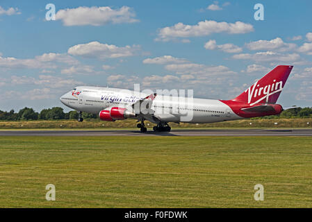 Boeing 747 G-VROS Virgin Atlantic Airways Manchester Flughafen England Uk rotierenden Jumbo Jet airliner Stockfoto
