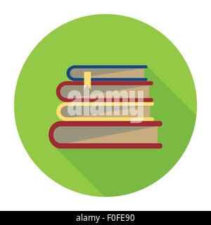 Bücher-Abzeichen lange Schatten Label Vektor-illustration Stock Vektor
