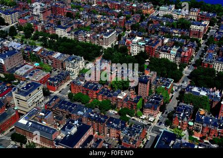 Boston, Massachusetts: Elegante des 19. und frühen 20. Jahrhundert Gebäude, die meisten einmal private Residenzen Stockfoto