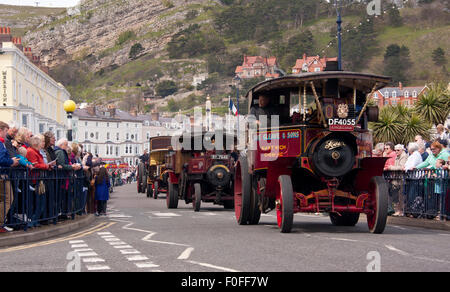 Lokomobile in The Grand Parade Llandudno viktorianischen Extravaganza 2015, statt über ein Wochenende kann jedes Jahr in Nord-Wales, UK Stockfoto