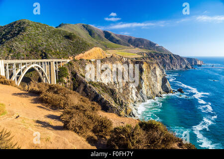 Landmark Bixby Creek Bridge in Big Sur, Kalifornien Stockfoto