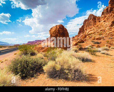 Roten Felslandschaft im Valley of Fire State Park, Nevada, USA Stockfoto