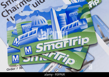 SmarTrip Washington Metropolitan Transit Authority (WMATA) Wert von kontaktlosen speichern Smartcard - USA Stockfoto