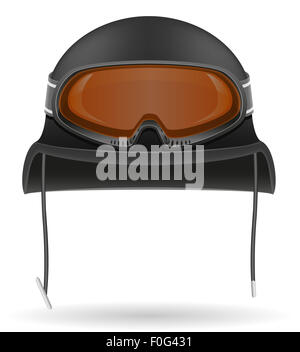 Militärhelm mit taktischen Schutzbrillen Illustration isoliert auf weißem Hintergrund Stockfoto