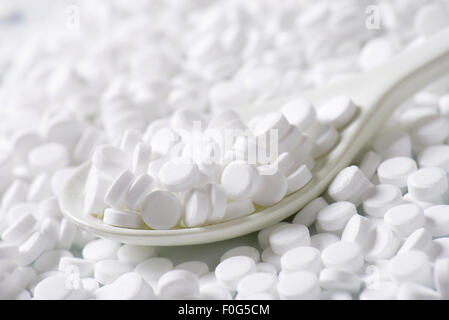 Nahaufnahme von Süßstoff Tabletten Stockfoto