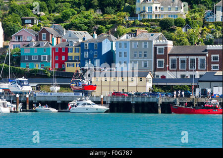 Bunte Häuser am Kingswear von Dartmouth Stockfoto