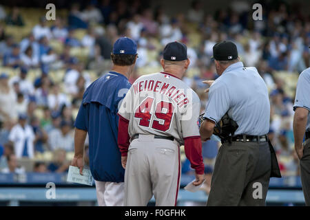 Los Angeles, Kalifornien, Vereinigte Staaten von Amerika, USA. 10. August 2015. Mark Weidemair Trainer der die Washington Nationals vor dem Spiel zwischen den Washington Nationals und die Los Angeles Dodgers im Dodger Stadium in Los Angeles, California.ARMANDO ARORIZO am 11. August 2015 © Armando Arorizo/Prensa Internacional/ZUMA Draht/Alamy Live News Stockfoto