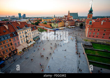 Draufsicht der Altstadt in Warschau Stockfoto