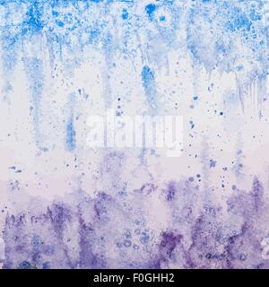 Vektor handgezeichneten Aquarell Hintergrund violett-blau Stock Vektor