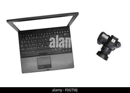 Ein Bild von einer digitalen Kamera und laptop Stockfoto