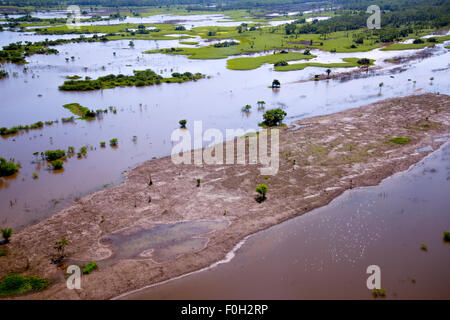 Amazonas Floodplane bei Flut in der Nähe von Iquitos Antenne Stockfoto