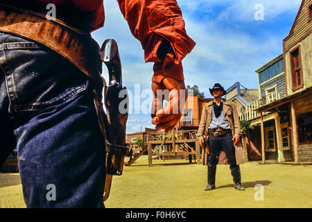 Cowboys in Texas Hollywood/Fort Bravo Western-Stil Themenpark.  Almeria. Spanien Stockfoto