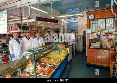 Traditionellen Metzger Shop. England. UK Stockfoto