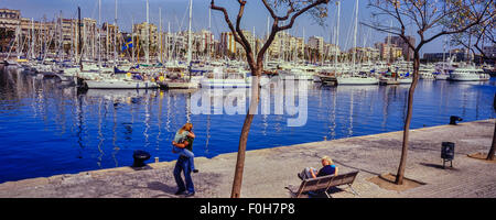 Marina Port Vell. Barcelona. Spanien Stockfoto