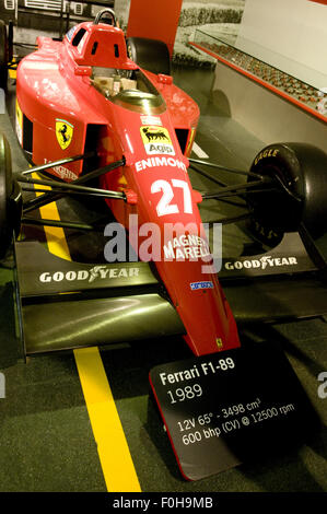 Ferrari-Museum (Museo Ferrari) in Maranello, Italien. Ferrari F1 89 (1989). Stockfoto