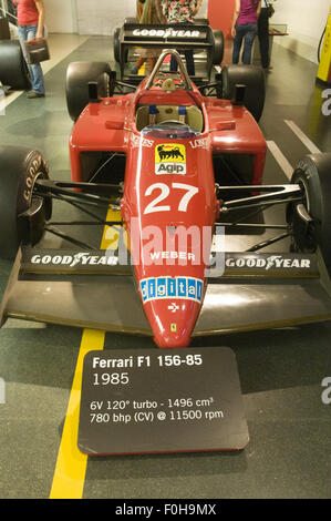 Ferrari-Museum (Museo Ferrari) in Maranello, Italien. Ferrari F1 156-85 (1985). Stockfoto