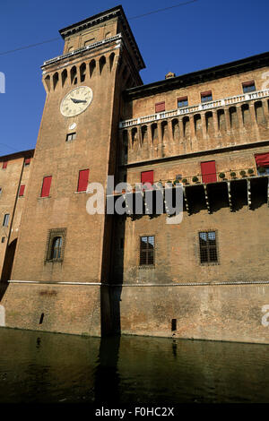 Italien, Emilia Romagna, Ferrara, Schloss Castello Estense Stockfoto