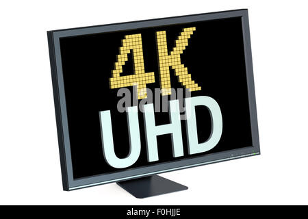 4K Ultra HD Konzept isoliert auf weißem Hintergrund Stockfoto