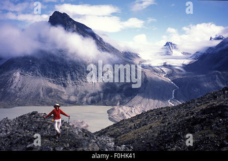 Rucksack auf Baffin Island Stockfoto