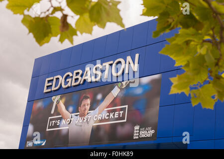 Außenansicht des Edgbaston Cricket Ground, Birmingham UK Stockfoto