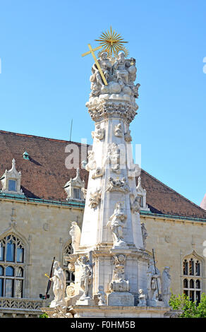 Dreifaltigkeitssäule in Budaer Burg Bezirk central Budapest Ungarn Stockfoto