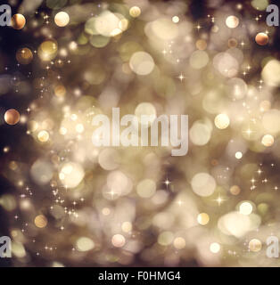 Braune abstrakten glänzendes Licht und Glitter Goldgrund Stockfoto