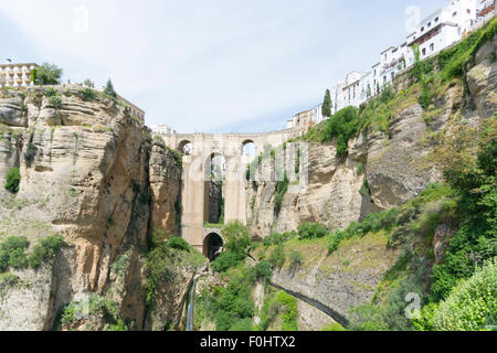 Puente Nuevo Brücke über El Tajo in Ronda in Andalusien, Spanien Stockfoto