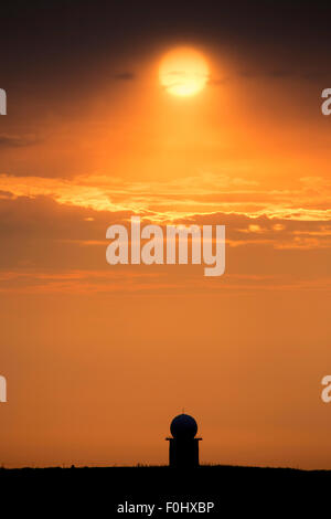 Sunset Orange Sillouette und Doplar Radar-Kanada Stockfoto