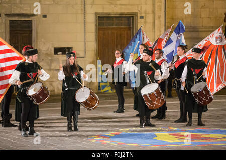 "Zurlo della Bandiera" eine traditionelle Fahnenschwingen-Wettbewerb Stockfoto