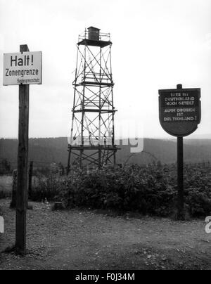 Geographie / Reisen, Deutschland, Grenze, Wachturm an der zonalen Grenze, 1963, Zusatz-Rechte-Clearences-nicht vorhanden Stockfoto