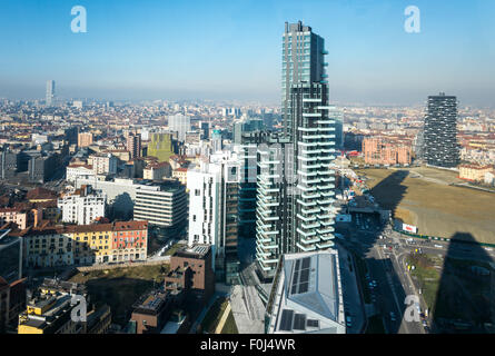 Italien, Mailand, Porta Nuova, Panoramablick von der Diamond-Turm im Inneren Stockfoto