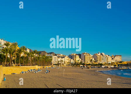Playa de Poniente, Strand, Benidorm, Alicante Provinz, Marina Baixa, Costa Blanca, Spanien Stockfoto