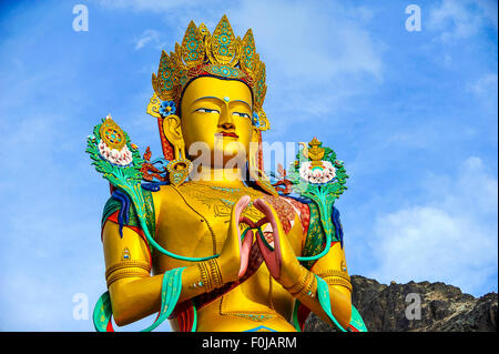 Indien Jammu Kashmir Ladakh Diskit die 32 m Statue des Maitreya Buddha in Diskit Kloster in Nubra Valley Stockfoto
