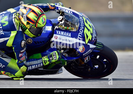 Brno, Tschechische Republik. 16. August 2015. Grand Prix der Tschechischen Republik 2015, MotoGP, Valentino Rossi, Italien, Tschechische Republik, 16. August, Brno, Tschechische Republik. Bildnachweis: Lubos Pavlicek/CTK Foto/Alamy Live-Nachrichten Stockfoto